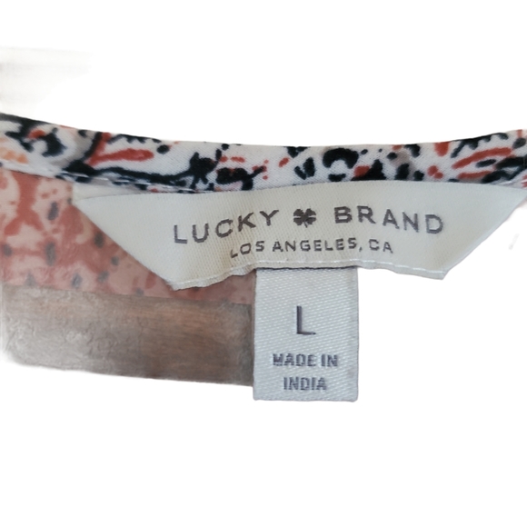 Lucky Brand Boho Floral Sheer Pullover Blouse - Picture 7 of 7